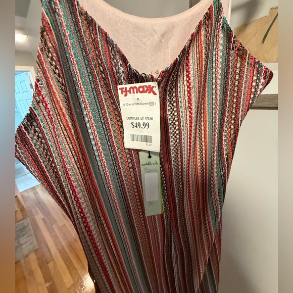 New with Tags Women’s Midi Dress-Embroidered/Stitched Material-Striped Design - Picture 4 of 4